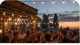 Personas compartiendo una salida en una terraza